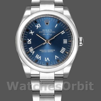 Replica Rolex Oyster Perpetual Air-King-114200, 34mm, Blauwe Wijzerplaat, Unisex Blauw
