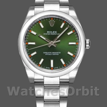Replica Rolex Oyster Perpetual Air-King 114200-34mm, olijfgroene wijzerplaat, unisex olijfgroen