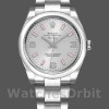 Replica Unisex's Rolex Oyster Perpetual Air-King-114200, 34mm, Zilveren Wijzerplaat, Roze Vleugel