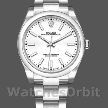 Replica Rolex Oyster Perpetual Air-King-114200, 34 mm, wijzerplaat met index, unisex wit