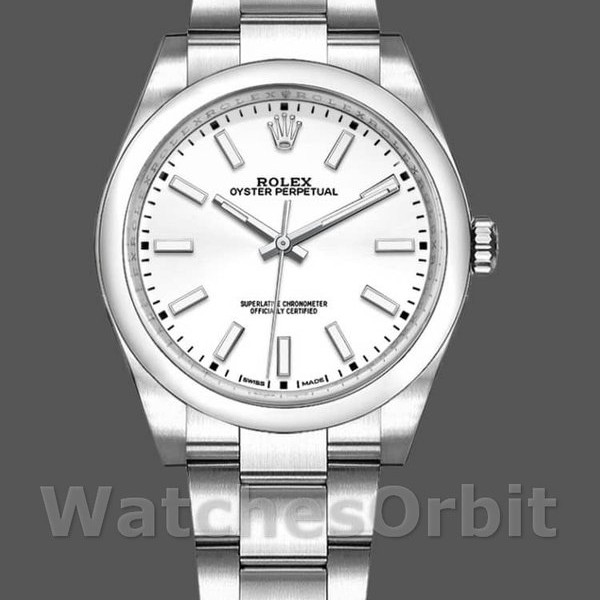 Replica Rolex Oyster Perpetual Air-King-114200, 34 mm, wijzerplaat met index, unisex wit