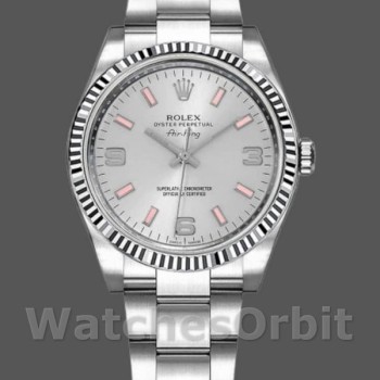 Replica Rolex Oyster Perpetual Air-King 34mm Unisex-114234-Automatic-Zilveren wijzerplaat Zilver