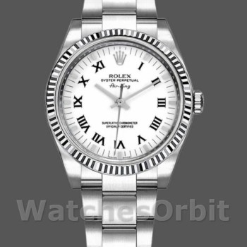Replica Rolex Oyster Perpetual Air-King 34mm unisex-114234-Witte wijzerplaat Wit