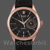 Replica Rolex Cellini Date 39mm Heren-50515-Rose Gold-Black Index Dial Zwart<br />