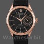 Replica Rolex Cellini Date 39mm Heren-50515-Rose Gold-Black Index Dial Zwart<br />