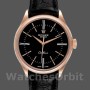 Replica Rolex Cellini Time 39mm Heren-50505-Zwarte Lederen Band-Zwarte Wijzerplaat Zwart