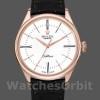 Replica Rolex Cellini Time 39mm Heren-50505-Zwarte Leren Band-Witte Wijzerplaat Wit
