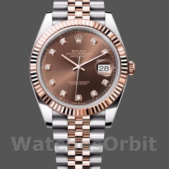 Replica Heren Rolex Datejust 126331 0004-41mm, Chocolade