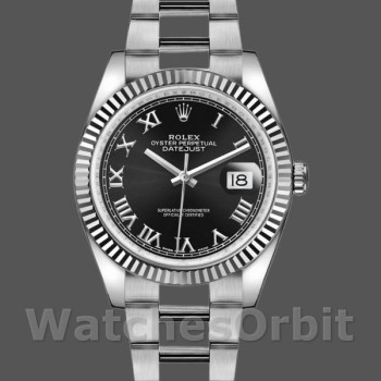 Replica Rolex Datejust 36mm Unisex-116234-Roomcijfer-Zwarte Wijzerplaat Zwart