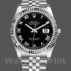 Replica Rolex Datejust 36mm Heren-116234-Roestvrij Staal-Spijkerplaat-Zwarte Romeinse Wijzerplaat Zwart