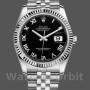 Replica Rolex Datejust 36mm Heren-116234-Roestvrij Staal-Spijkerplaat-Zwarte Romeinse Wijzerplaat Zwart