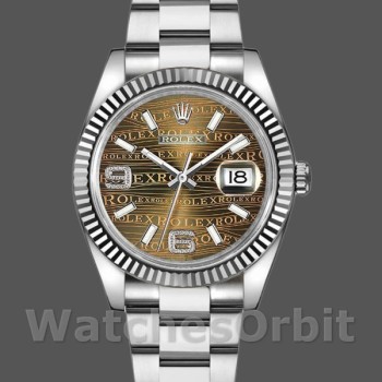 Replica Rolex Datejust 36mm Unisex-116234-Waves-Bronze Diamond Dial Golven Bronzen Diamanten