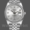 Replica Rolex Datejust 36mm voor dames-116244-Zilveren wijzerplaat-Diamanten Zilver