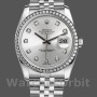 Replica Rolex Datejust 36mm voor dames-116244-Zilveren wijzerplaat-Diamanten Zilver