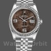 Replica Rolex Datejust 36mm unisex-116244-roestvrij staal-chocolade gebloemde wijzerplaat