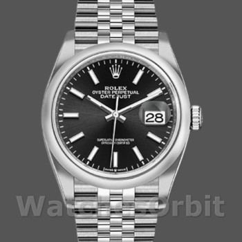Replica Rolex Datejust 36mm unisex-126200-zwarte index wijzerplaat-roestvrij staal zwart