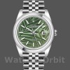 Replica Rolex Datejust 36mm Unisex-126200-Olijfgroen Palmmotief Wijzerplaat Groen<br />