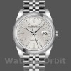 Replica Rolex Datejust 36mm unisex-126200-Zilveren wijzerplaat-Roestvrij staal Zilver