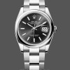 Replica Rolex Datejust 36mm Unisex-126200-Roestvrij Staal-Zwarte Wijzerplaat Zwart