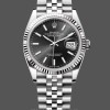 Replica Rolex Datejust 36mm Unisex-126234 Geribbelde lunette-Zwarte index wijzerplaat Zwart