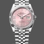 Replica Rolex Datejust 36mm Unisex-126234 Geribbelde ring-Roze Romeinse wijzerplaat Roze
