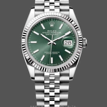 Replica Rolex Datejust 36mm Unisex-126234-Roestvrij Staal-Mint Groene Wijzerplaat Mintgroen