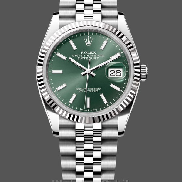 Replica Rolex Datejust 36mm Unisex-126234-Roestvrij Staal-Mint Groene Wijzerplaat Mintgroen