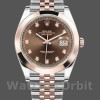 Replica Rolex Datejust 41mm Heren-126301-Rose Goud-Chocoladebruin Diamanten Wijzerplaat Chocoladebruin