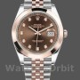 Replica Rolex Datejust 41mm Heren-126301-Rose Goud-Chocoladebruin Diamanten Wijzerplaat Chocoladebruin