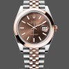 Replica Rolex Datejust 41mm Heren-126301-Rose Gold-Chocolate Brown Index Dial Chocolade wijzerplaat