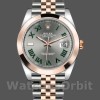 Replica Rolex Datejust 41mm Heren-126301-Rose Gold-Slate Grey Wimbledon Dial Grijs