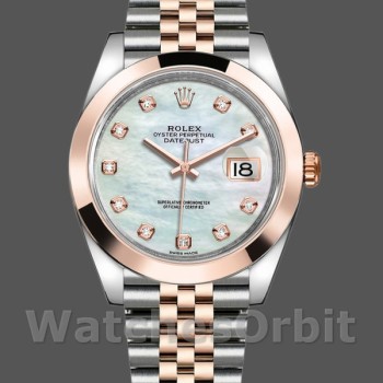 Replica Rolex Datejust 41mm Heren-126301-Wit MOP Met Diamanten Wijzerplaat MOP