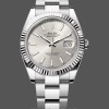 Replica Rolex Datejust 41mm Heren-126334 0003-Gegolfde ring-Zilveren wijzerplaat Zilver