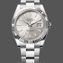 Replica Rolex Datejust 41mm Heren-126334 0003-Gegolfde ring-Zilveren wijzerplaat Zilver