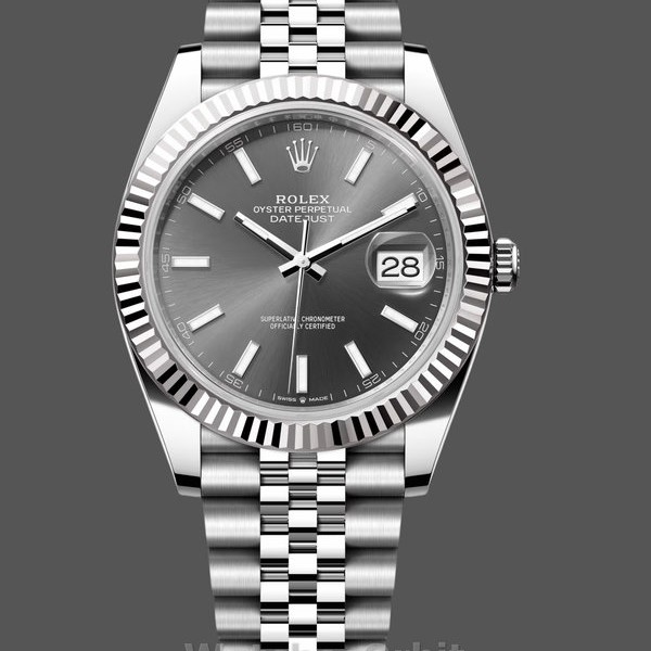 Replica Heren Rolex Datejust-126334 0014, 41mm, Donker Rhodium Grijze Wijzerplaat