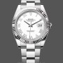 Replica Rolex Datejust 41mm Heren-126334 0023-Gegolfde ring-Witte Romeinse cijfers Wijzerplaat Wit
