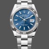 Replica Rolex Datejust 41mm Heren-126334-Gegolfde lunette-Blauw Gegolfde Motief Wijzerplaat Blauw