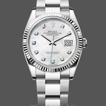 Replica Rolex Datejust 41mm Heren-126334-Spatel-Wit MOP Wijzerplaat MOP