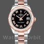 Replica Rolex Datejust 31mm Dames-178341-Zwarte Romeinse cijfers Wijzerplaat Zwart