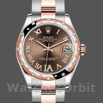 Replica Dames Rolex Datejust-178341, 31mm, Chocolade Bruin Romeinse Cijfer Wijzerplaat