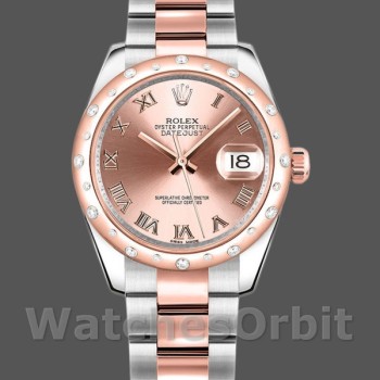 Replica Rolex Datejust 31mm voor dames-178341-Roze Romeinse cijfers wijzerplaat