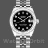 Replica Rolex Datejust 31mm voor dames-178344-zwarte diamanten wijzerplaat-jubileum armband zwart