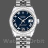 Replica Rolex Datejust 31mm voor dames-178344-Blauwe wijzerplaat Diamanten-Roestvrij Staal Blauw