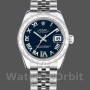 Replica Rolex Datejust 31mm voor dames-178344-Blauwe wijzerplaat Diamanten-Roestvrij Staal Blauw