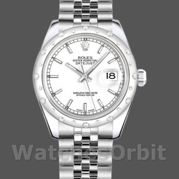 Replica Rolex Datejust 31mm voor dames-178344-Witte wijzerplaat-Roestvrij staal Wit