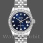 Replica Rolex Datejust 31mm voor dames-178384-Blauwe wijzerplaat-diamanten ring blauw