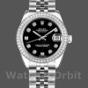 Replica Rolex Datejust 31mm voor dames-178384-zwarte diamanten wijzerplaat-diamanten ring zwart<br />
