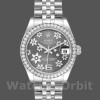 Replica Rolex Datejust 31mm voor dames-178384-Bloemen Diamond Dial-Stainless Steel<br />