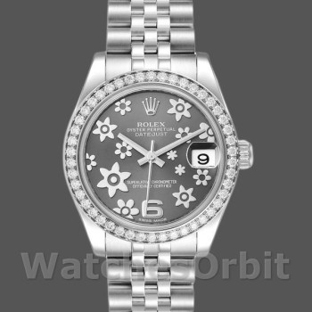 Replica Rolex Datejust 31mm voor dames-178384-Bloemen Diamond Dial-Stainless Steel<br />
