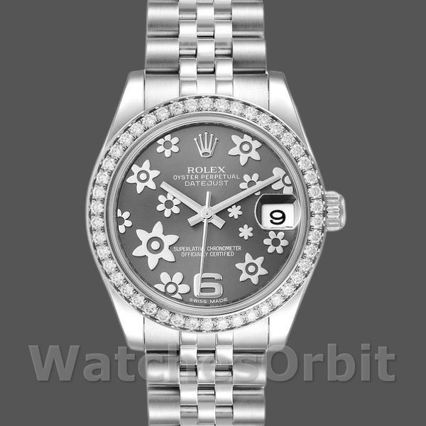 Replica Rolex Datejust 31mm voor dames-178384-Bloemen Diamond Dial-Stainless Steel<br />